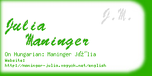 julia maninger business card